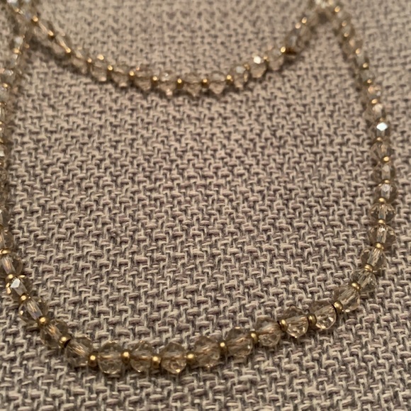 Beaded Neutral Tone Necklace with Gold Tone Tiny Accent Beads - Picture 8 of 9